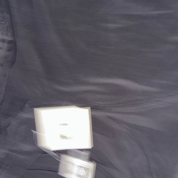 NWT Anne Klein Black Long Sleeve Top with Sheer Polka Dot Sleeves - Picture 4 of 6